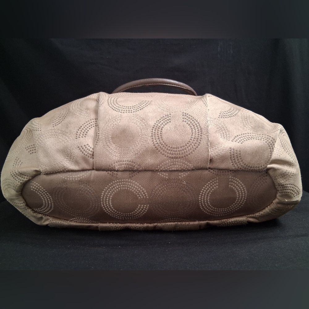 Coach Madison Dotted Op Art Sophia Satchel Fabric & Leather Shoulder Bag 15957 - Picture 8 of 16